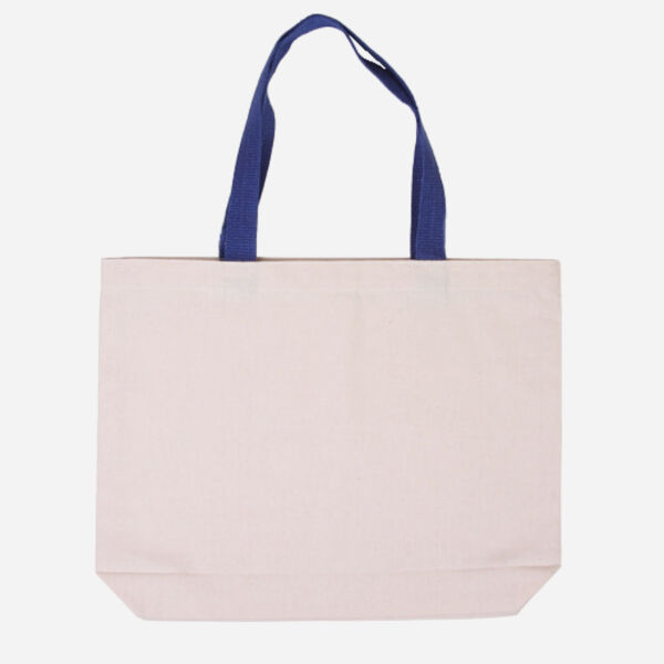Cotton Canvas Tote Bag with Color Accents Thumbnail
