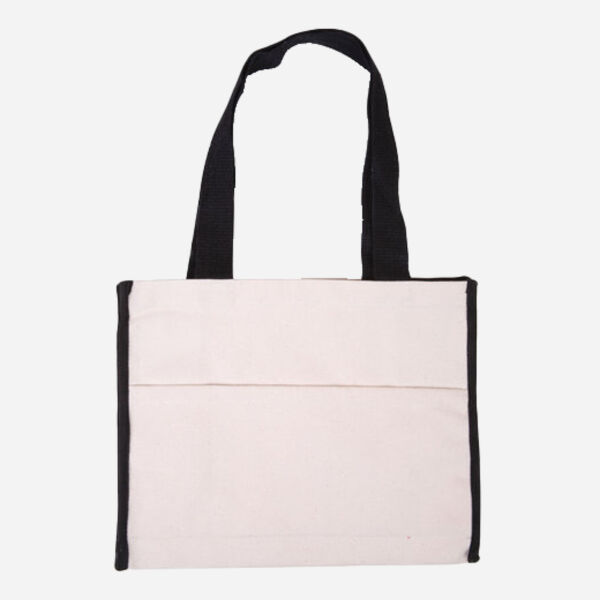 Cotton Gusset Accent Box Tote Bag Thumbnail
