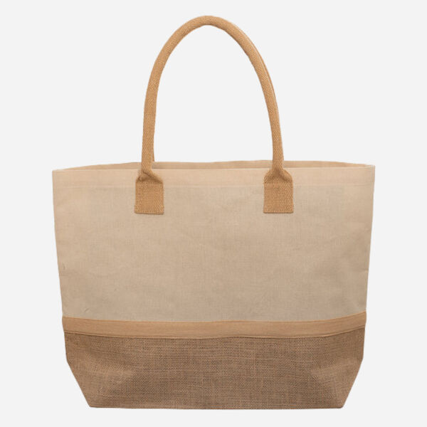 Wanderlust Laminated Jute & Canvas Tote Bag Thumbnail