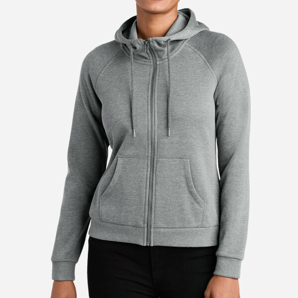 Women's Organic CVC Fleece Full Zip Hoodie Thumbnail