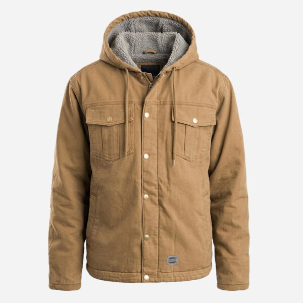 Men's Vintage Washed Sherpa-Lined Hooded Jacket Thumbnail
