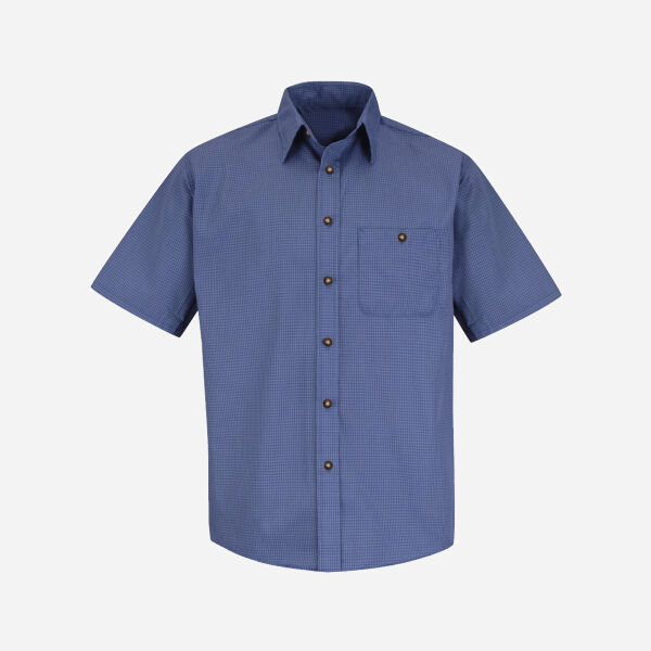 Men's Mini-Plaid Uniform Short Sleeve Shirt Thumbnail