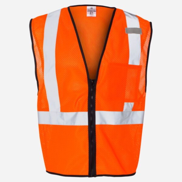 Unisex Single Pocket Zipper Mesh Class 2 Vest Thumbnail