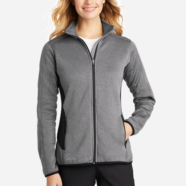Women's Full Zip Heather Stretch Fleece Jacket Thumbnail