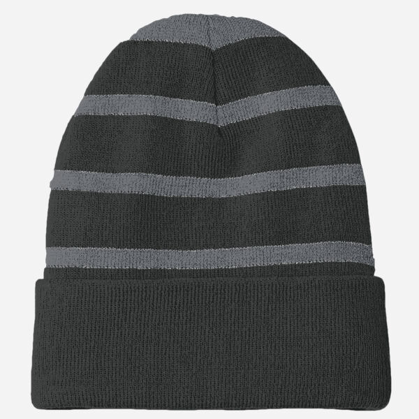 Striped Beanie with Solid Band Thumbnail