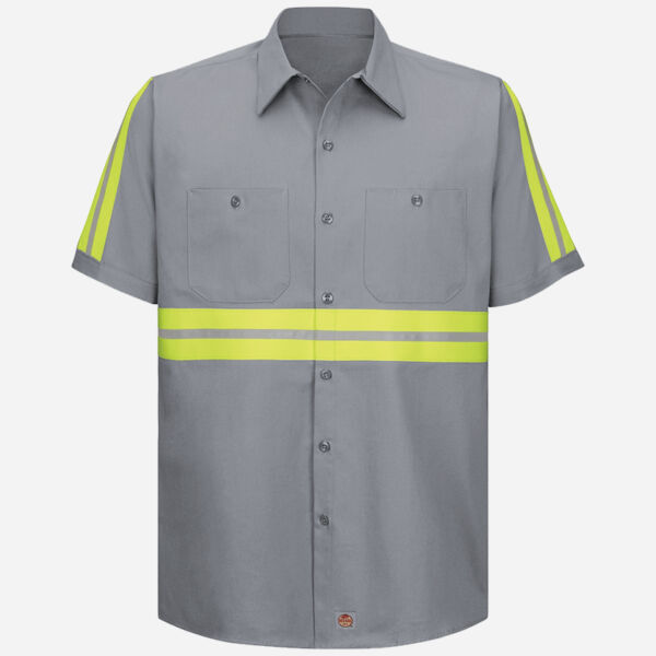 Men's Tall Enhanced Visibility Short Sleeve Cotton Work Shirt Thumbnail