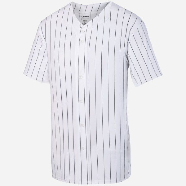Unisex Pinstripe Full Button Baseball Jersey Thumbnail