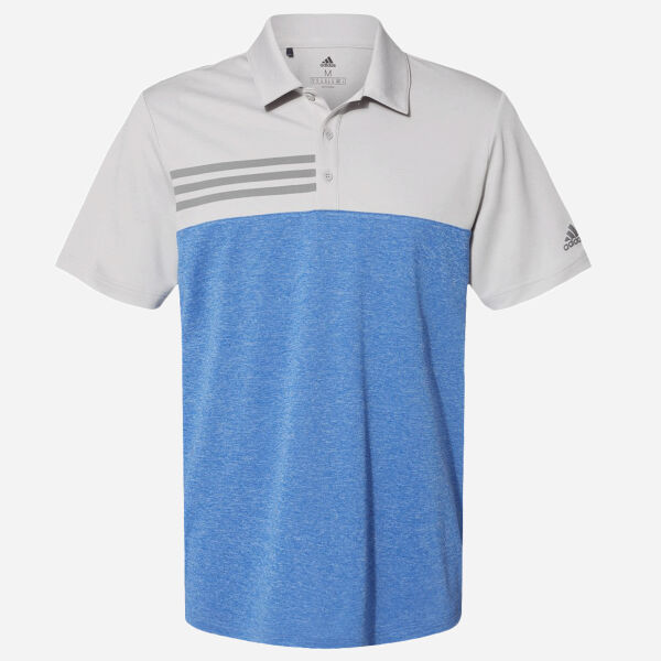 Men's Heathered Colorblocked 3-Stripes Polo Thumbnail