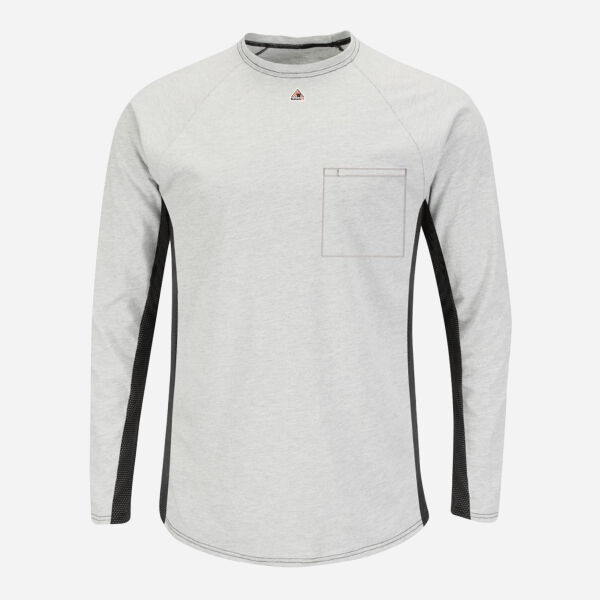 Men's Long Sleeve FR Two-Tone Base Layer with Concealed Chest Pocket - EXCEL FR Thumbnail